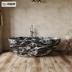 Italian-Style Light Luxury Home Artificial Stone Pmma Bathtub, Independent Integrated Double Bathtub for Hotels and Guesthouses, Oval-Shaped Bathtub