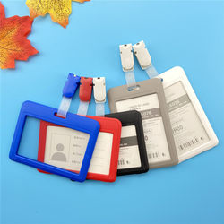 Youhe Double-Sided Transparent 6076 Id Card Holder 6702 Clip-On Badge Holder for Work Badges, Employee Badges, Name Tags, Access Cards, Bus Cards, Work Badges, Meal Card Clips, Workshop Work Certificates