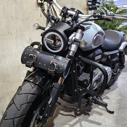Retro Motorcycle Jinjila 300 Qianjiang Flash 300S Harley Prince Leather Front Bag Hanging Bag Tool Bag
