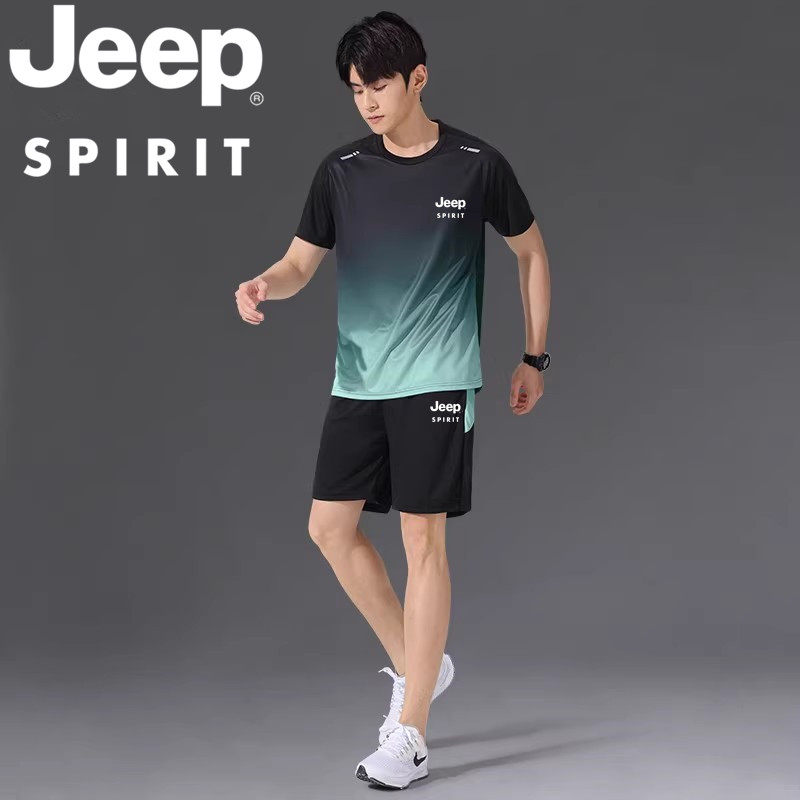 Jeep JEEP спортивная футболка из ледяного шелка — мужская быстросохнущая беговая одежда с короткими рукавами, летняя майка