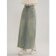 Retro large size split irregular sequin denim skirt for women's summer new high-waisted A-line long skirt ins trendy