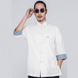 Xuansheng Tang Suit Shirt Male Youth Retro Chinese Style Linen Shirt Summer Cotton Linen Improved Hanfu Chinese Style Men's Clothing