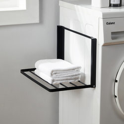 Multipurpose magnetic folding rack washing machine storage rack