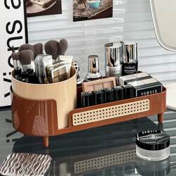 Desktop Rotating Cosmetics Storage Box, Large-Capacity Lipstick and Skin Care Product Dressing Table Organizer, Multi-Functional Storage Rack