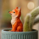 Nine -tailed fox multi -meat flower bonsai decorative ornaments outdoor micro -landscape monkey tail column landscape white fox tail
