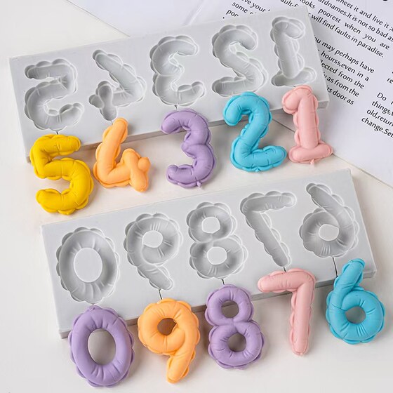 Balloon digital DIY baking mold for the first birthday cake decoration ornament fondant chocolate digital silicone mold

