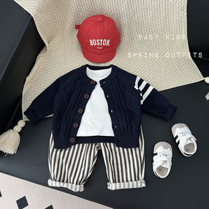 
Infants and children in spring and autumn, boys and girls in autumn, versatile knitted cardigans outfit wool coat fashionable and versatile sweater
