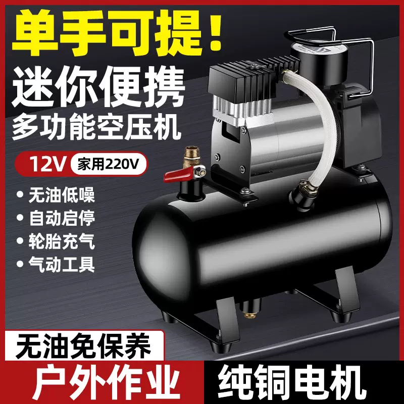 12迷你空压机高压小型220V家用电动充气泵车载汽车用打气泵便携式-Taobao