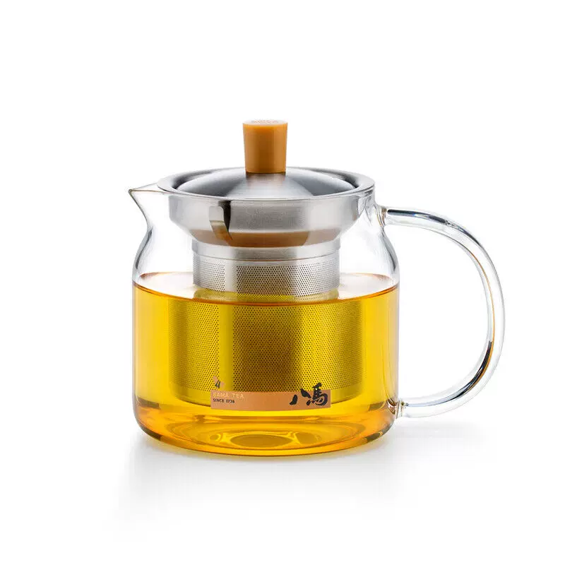 八马茶业茶壶茶具明诚耐热玻璃壶304不锈钢过滤内胆泡茶壶花茶壶-Taobao 