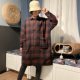 Windproof temperament thin woolen coat spring and autumn snow blue fir original cotton and linen large size women's long large size loose coat