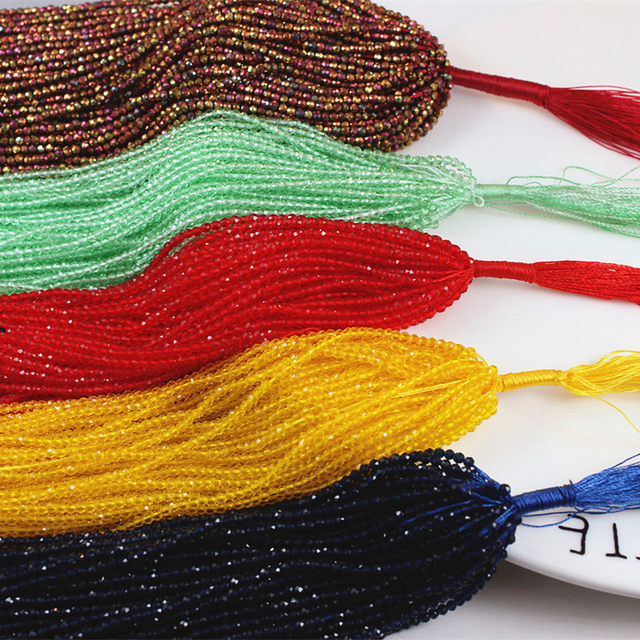 
3mm spinel faceted crystal earth beads diy loose beads pineapple beads handmade beaded hairpin tassel material accessories