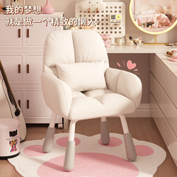 Chair for Girls' Bedroom, Home Computer Chair, Student Dormitory Study Desk Chair, Backrest Seat, Dressing Stool, Makeup Chair