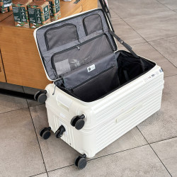 Side-Opening Large-Capacity Expandable Five-Wheel Suitcase for Men and Women, 20inch Carry-On Trolley Case, 28inch Password-Protected Travel Suitcase