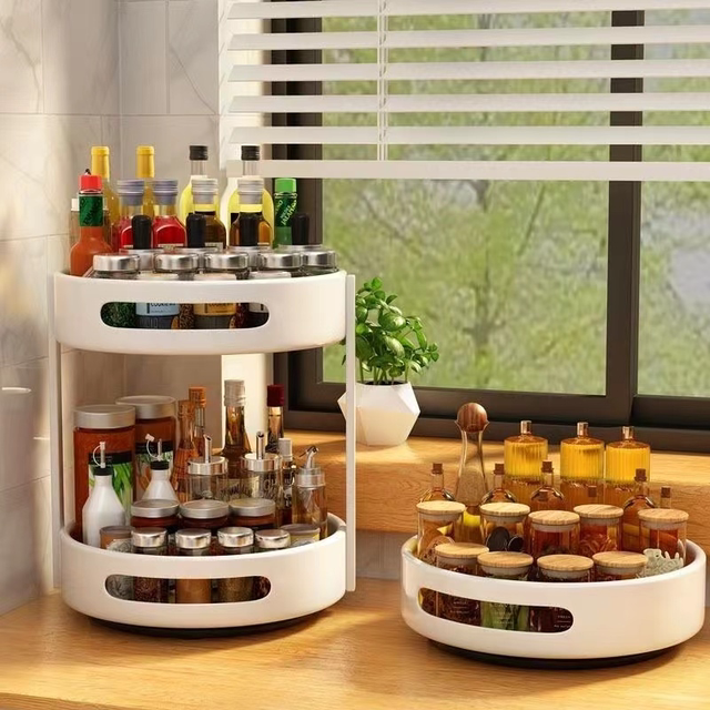 Kitchen rotatable condiment rack for household countertops special ...