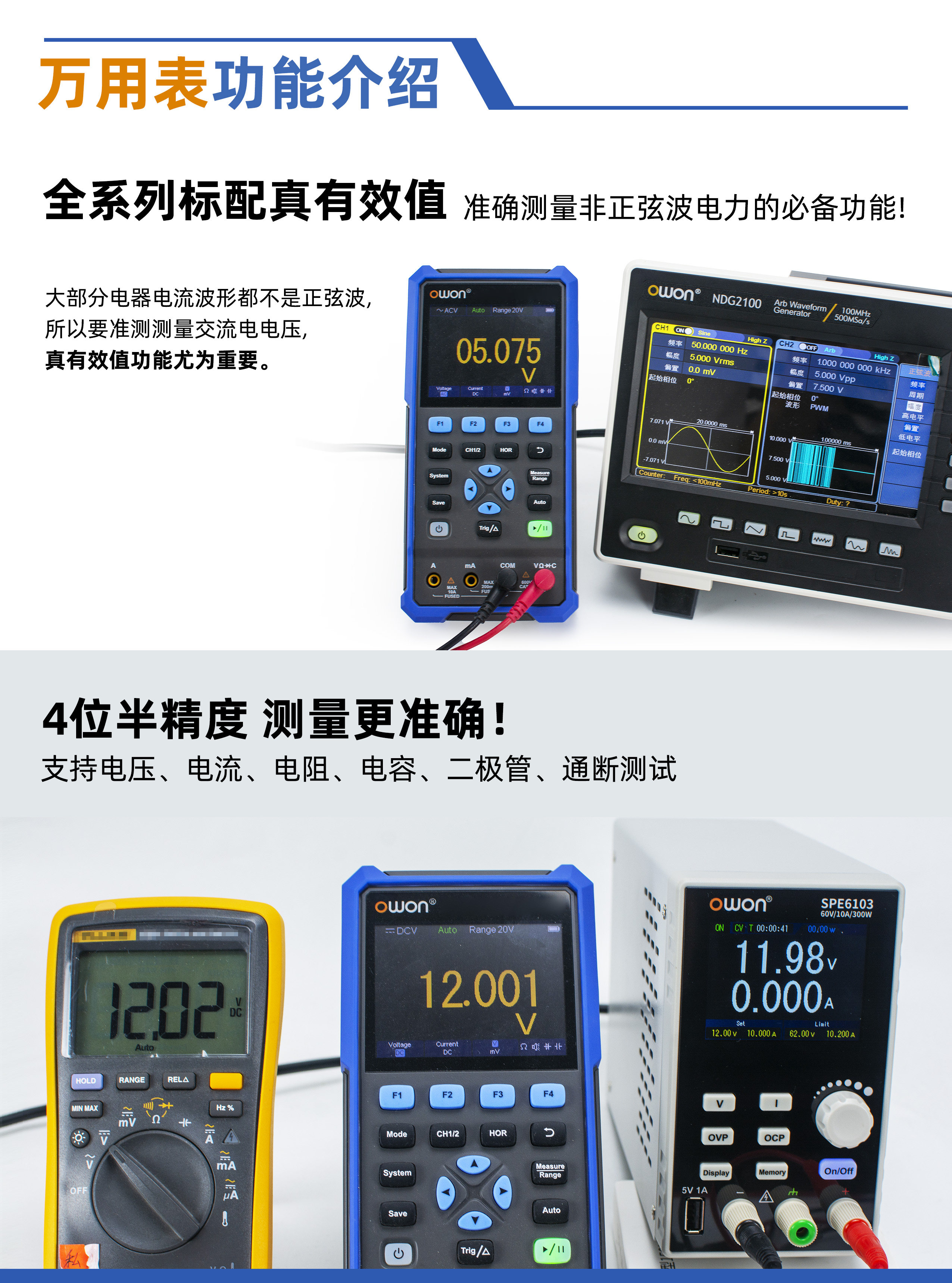 OWON&reg; Serie HDS200 Oscilloscopio Portatile A 2 Canali Con