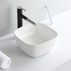 Small-Sized Countertop Basin, Balcony Ceramic Washbasin, Small-Sized Household Deep Washbasin, Matte Black Basin