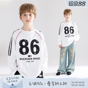 
MUCMUKN [Racing Driver No. 86] sorona cool and antibacterial American sports T-shirt long-sleeved boys spring style