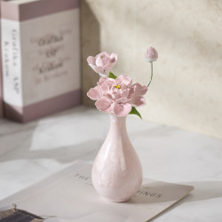 Jingdezhen Ceramic Flower Ornaments, Handmade Creative Porcelain Flowers, Artificial Flower Ornaments, Mini Vases, Gifts for Friends