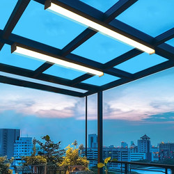 Special Double Lampshade Strip Ceiling Light for Sunrooms, Balcony Corridor Light, Terrace Eaves Sun Shed Rainproof and Insect-Proof Light