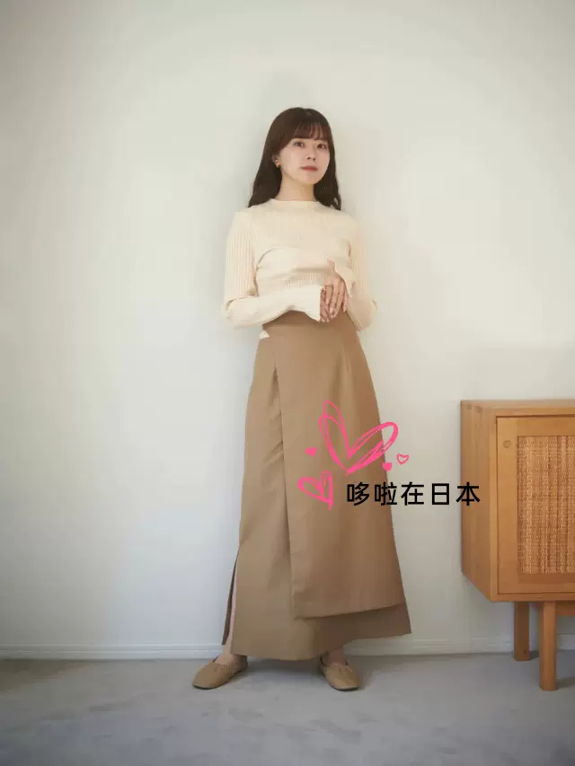 日本代购拼邮包税nuyuh 半身裙line cutting wrap skirt-Taobao