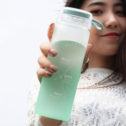 Gradient Color ins Glass Cup Frosted Starry Sky Korean Style Unisex Large Capacity Portable Water Cup Handy Cup Creative Student