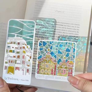 Barcelona, ​​Spain Bookmark Color Translucent Cultural and Creative Refrigerator Sticker Metal Magnetic Glasses Gifts