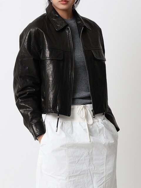 New Autumn Versatile Minimalist Short Jacket With A Turn-down Collar And Skirt