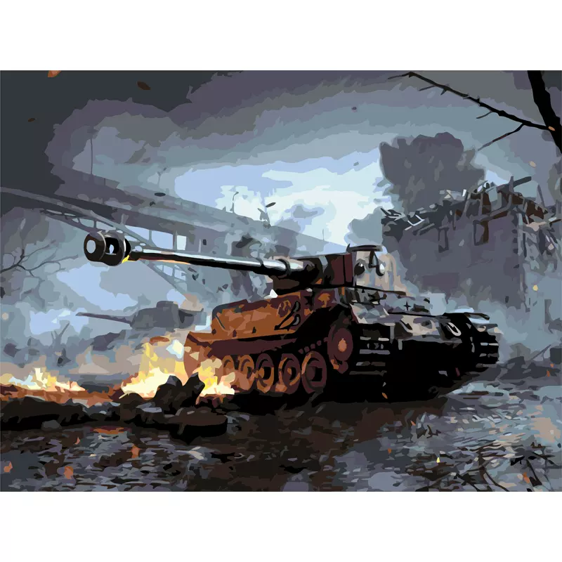 烟花绚烂数字油画手绘画画diy填充色油彩画解闷减压手工添色画