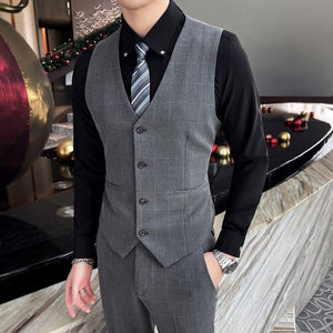 
Suit vest men Korean style slim spring and autumn host vest horse clip youth business casual suit vest suit