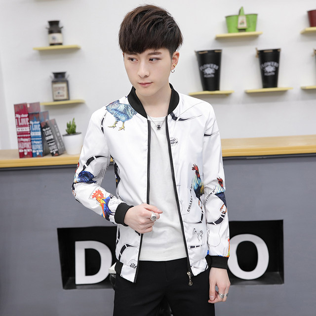 Stand-up collar long-sleeved jacket slim short jacket spring and autumn ...