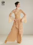 Quần áo khiêu vũ cổ điển phong cách Trung Hoa Brahma Dance dành cho nữ, trang phục biểu diễn luyện tập trang nhã, gạc có vần điệu trên cơ thể, váy và quần ống rộng 