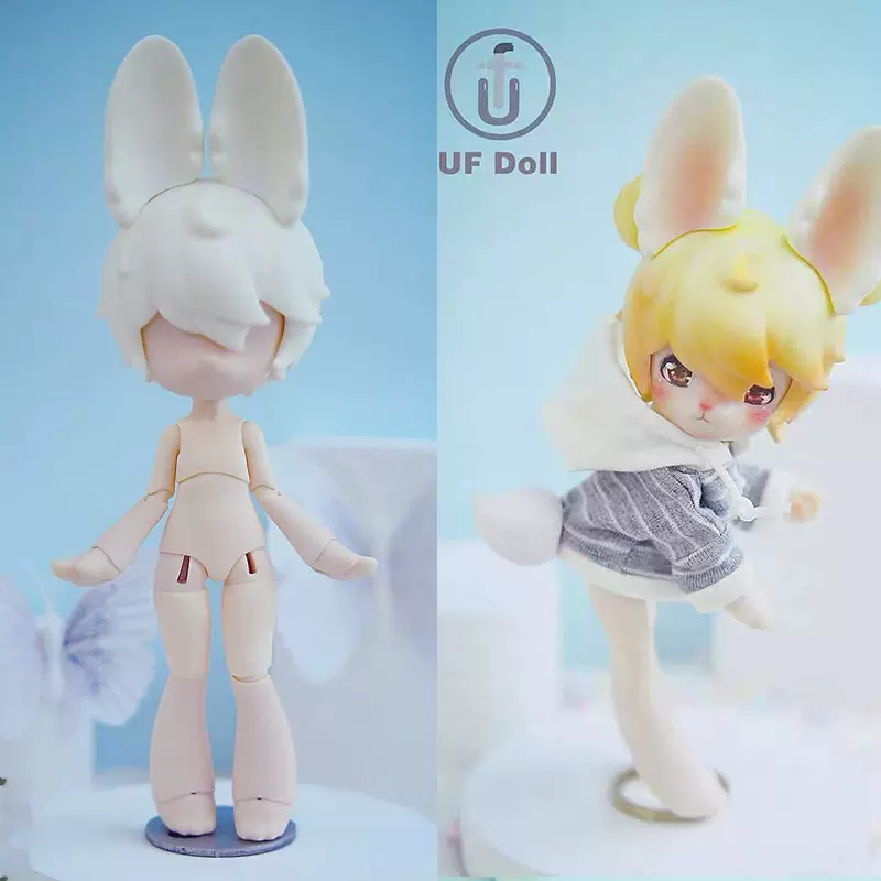 UFdoll 12分二代獸體躺平平BJD娃娃喵喵兔兔類似ob11身體可插GSC UFdoll 12分二代獸體躺平平BJD娃娃喵喵兔兔類似ob11身體可插GSC