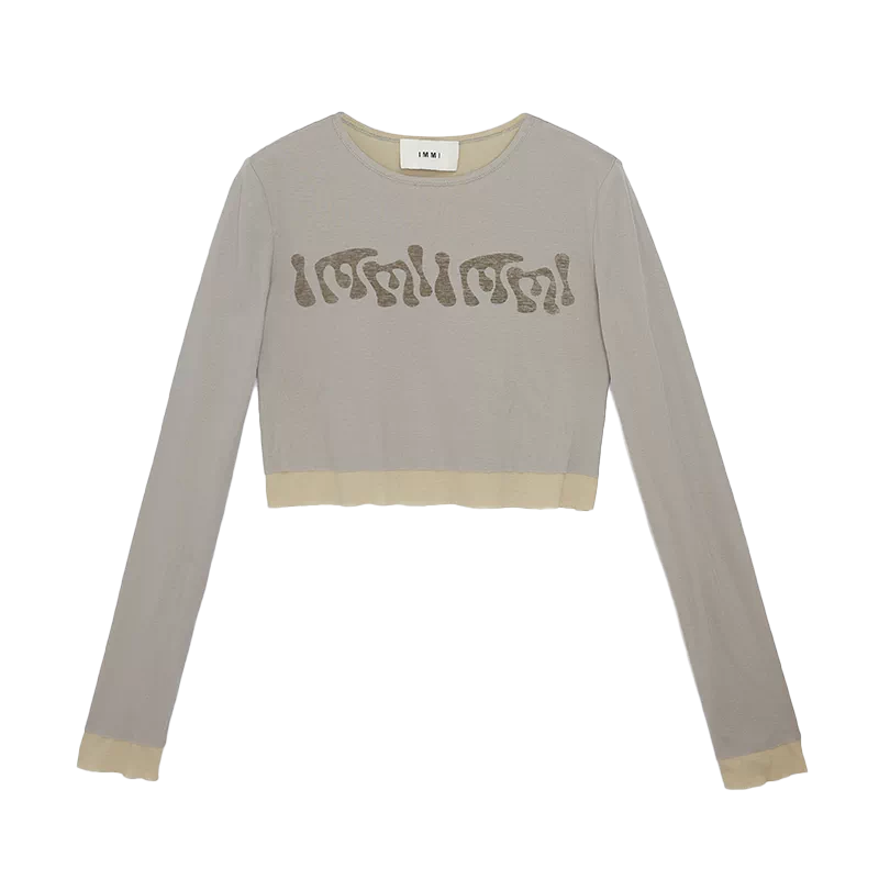 IMMI】23夏季新品超弹力双层LOGO印花长袖T恤131LT003Y-Taobao