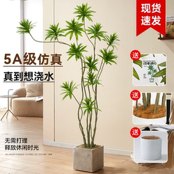 Artificial Lily Bamboo Living Room Green Plant Potted Floor-Standing Faux Plant with a Light Luxury and High-End Feel for Indoor Decoration