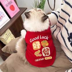 Cat New Year Winter Warm and Stylish British Shorthair Blue Cat Ragdoll Kitten Festive New Year Pet Clothes Anti-Shedding