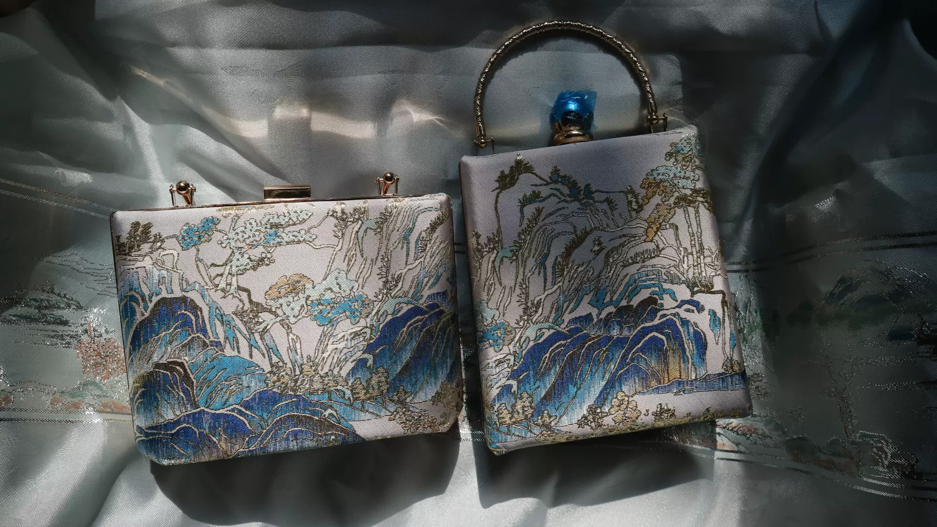 春山集人間煙火織金口金包漢服旗袍配飾古風包手提斜挎