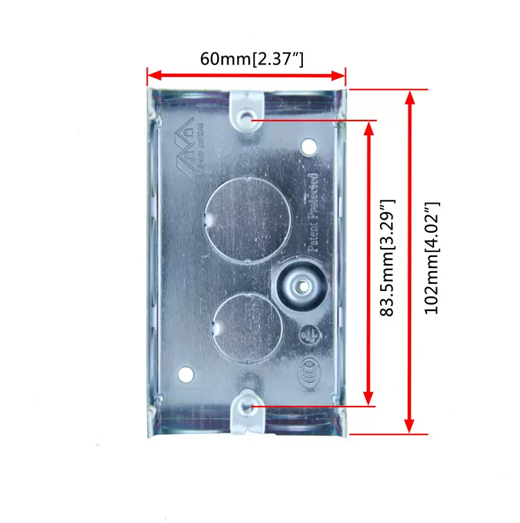 120型美标金属底盒美式日式118暗装接线盒孔距83.5MM松下鸿雁通用-Taobao
