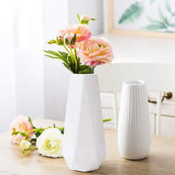 ins Scandinavian Ceramic Vase White Hydroponic Living Room Home Small Fresh and Simple Decoration Tabletop Flower Arrangement Ornaments