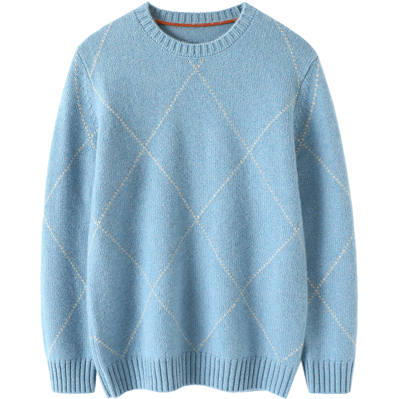 
Luxurious! Show your masculine temperament~Thick pure cashmere sweater for men, round neck pure cashmere sweater pullover