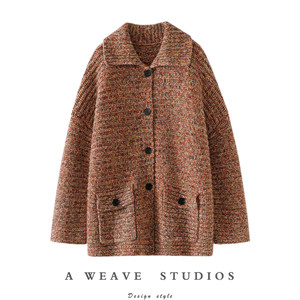 
This version is so amazing! Heavyweight thickened 100% pure cashmere cardigan women's lapel pure cashmere sweater jacket