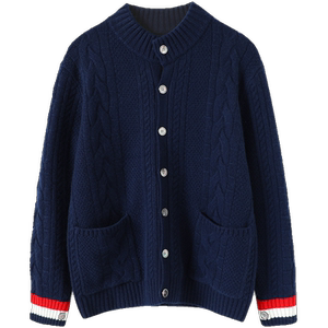 Men are just needed! Heavy and thickened men's cashmere cardigan round neck pure cashmere sweater knit cardigan jacket men's clothing men's