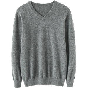 
Good temperament! Men's V-neck cashmere sweater pure cashmere sweater knitted base shirt loose men's casual
