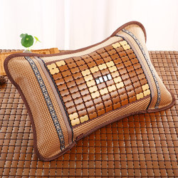 Summer Tea Leaf Bamboo Cooling Mat Pillow Single Hard Pillow Summer Adult Mahjong Ice Silk Rattan Cool Dormitory Student Pillow