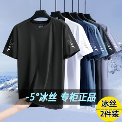 Ice Silk T-Shirt Men's Short-Sleeved 2025 New Summer Sports Quick-Drying Breathable Half-Sleeved Men's T-Shirt Loose Top