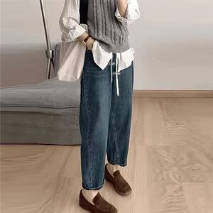 Maternity jeans, summer, spring and autumn drawstrings, pockets, harem pants, small high-waisted sickle pants, women's leggings
