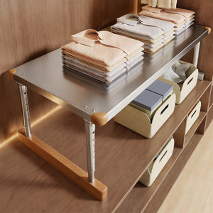 
Wardrobe layered board wardrobe partition rack bedroom clothing classification storage rack clothes and pants organization artifact