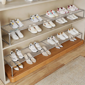 
Shoe cabinet layered storage rack shoe sorting rack retractable partition rack in the cabinet household shoe artifact