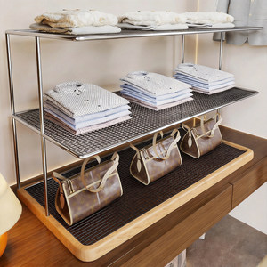 
Wardrobe layered board bedroom clothing storage rack household clothes and pants classification storage rack wardrobe partition rack