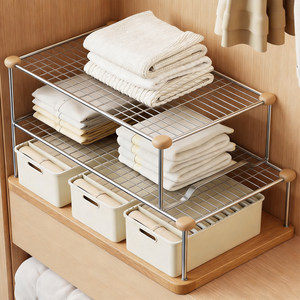 
Clothes layered storage rack in the cabinet partition rack bedroom clothing sorting rack clothes pants storage rack