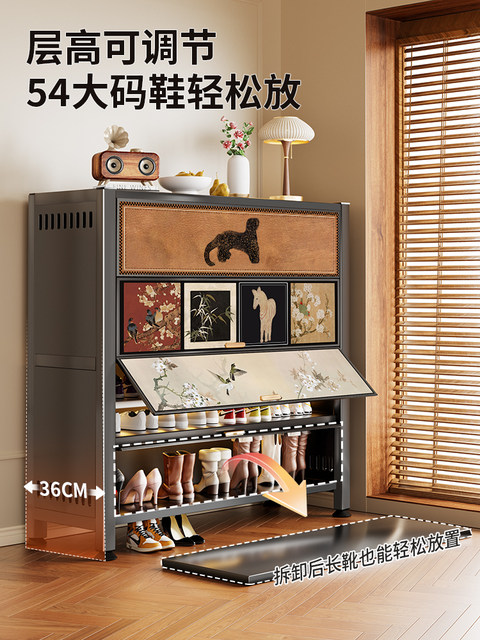 Common Corridor Shoe Rack Steel medieval style shoe cabinet entrance door household entrance ...